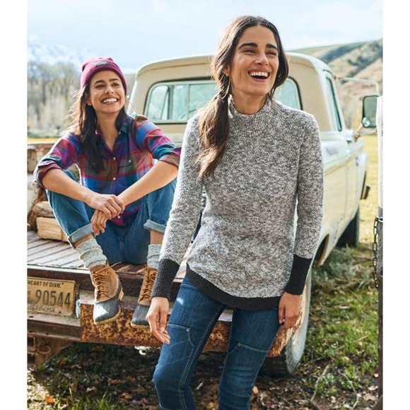 L.L.Bean Signature Women's Cotton/Linen Ragg Sweater Turtleneck-Size Small - Picture 1 of 3